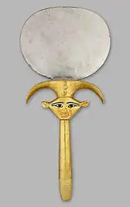 Mirror with a face of Hathor on the handle, fifteenth century BC