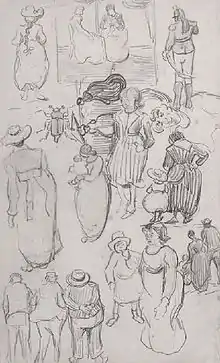 Sheet with Many Sketches of FiguresJuly 1890Private collection (F1652r)